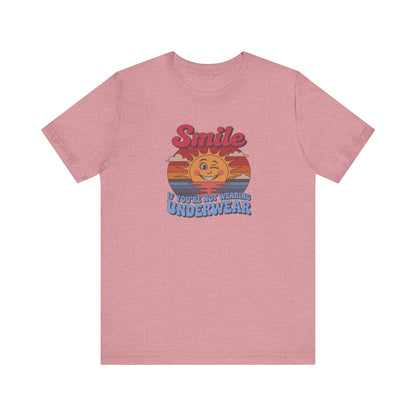 Smile If You’re Not Wearing Underwear — Retro Tee (Light)