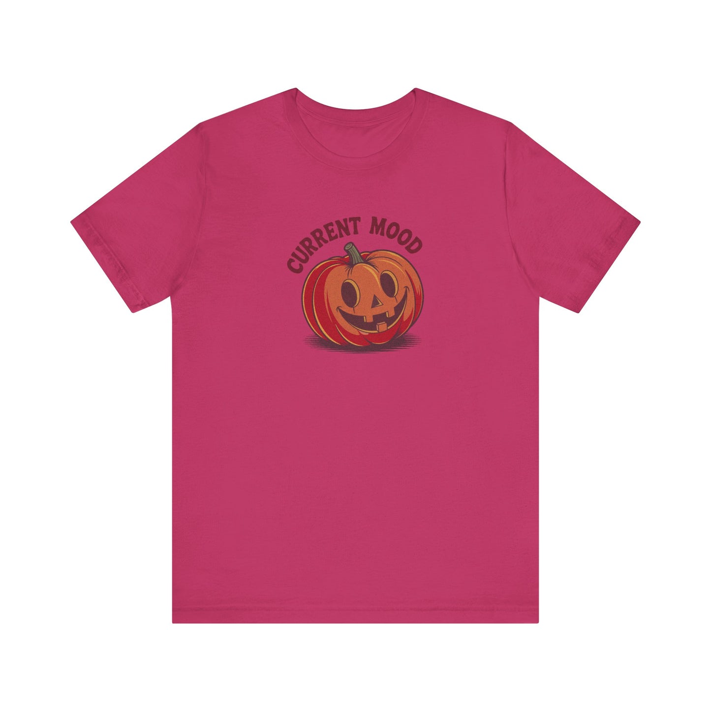 Current Mood (Cute Pumpkin) — Retro Halloween Tee (Light)