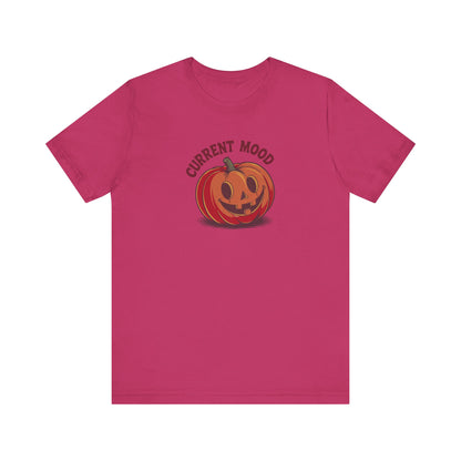 Current Mood (Cute Pumpkin) — Retro Halloween Tee (Light)