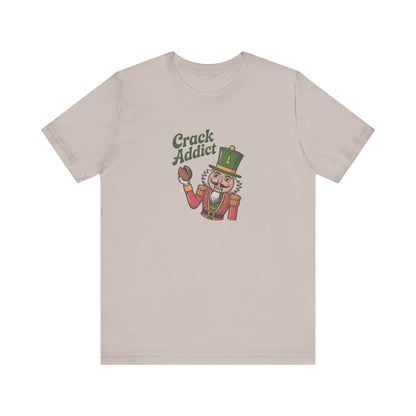 Crack Addict Nutcracker — Vintage Christmas Retro Tee (Light)
