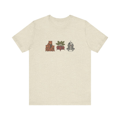 Bears, Beets, Battlestar (Icons) — Retro Tee (Light)