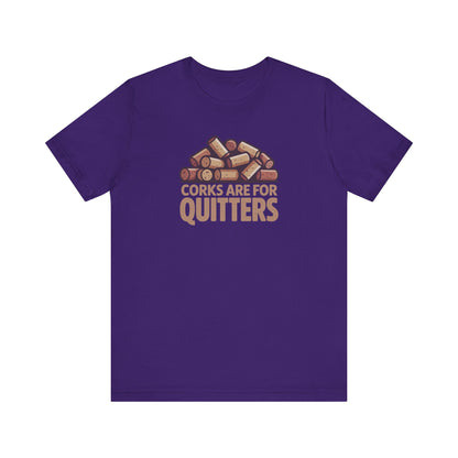 Corks Are For Quitters – Wine Lover Retro Tee (Dark)