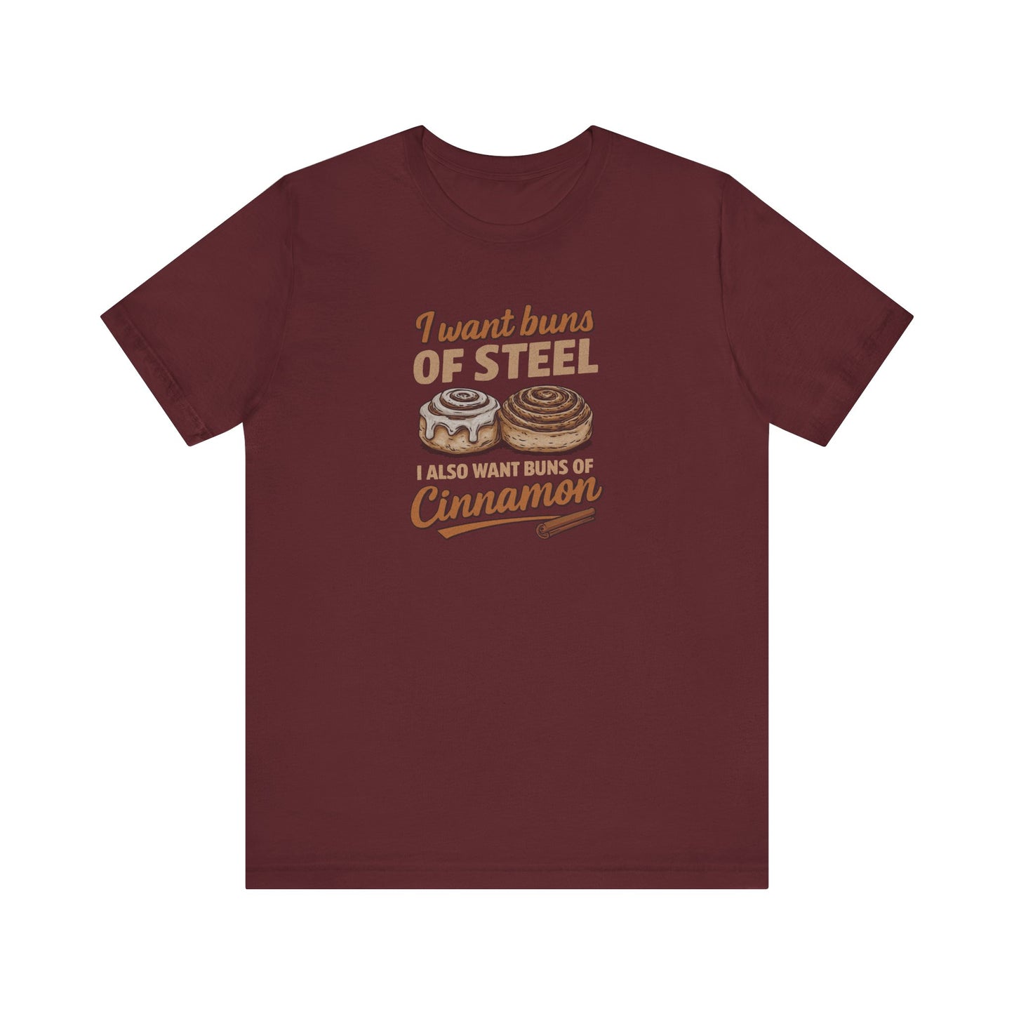 Buns of Steel (and Cinnamon) — Workout Retro Tee (Dark)