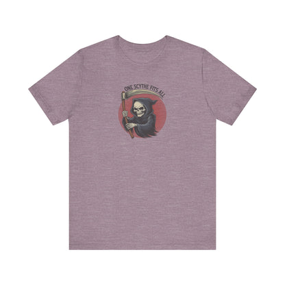 One Scythe Fits All — Grim Reaper Retro Tee (Light)