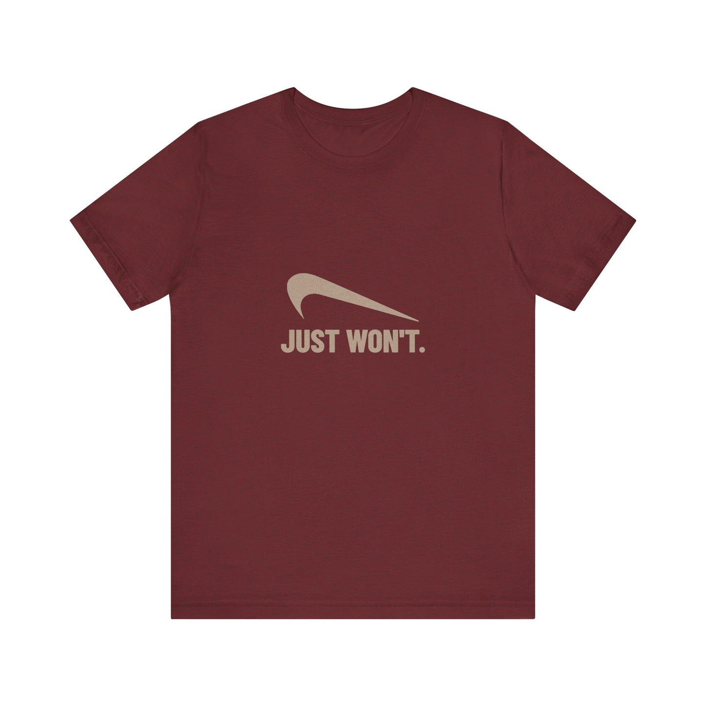 Just Won’t Athletic Parody — Retro Workout Tee (Dark)