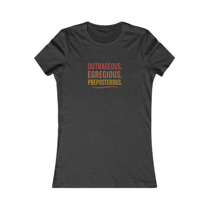 Outrageous Egregious Preposterous (Warm Gradient) — Seinfeld Retro Women's Tee (Dark)