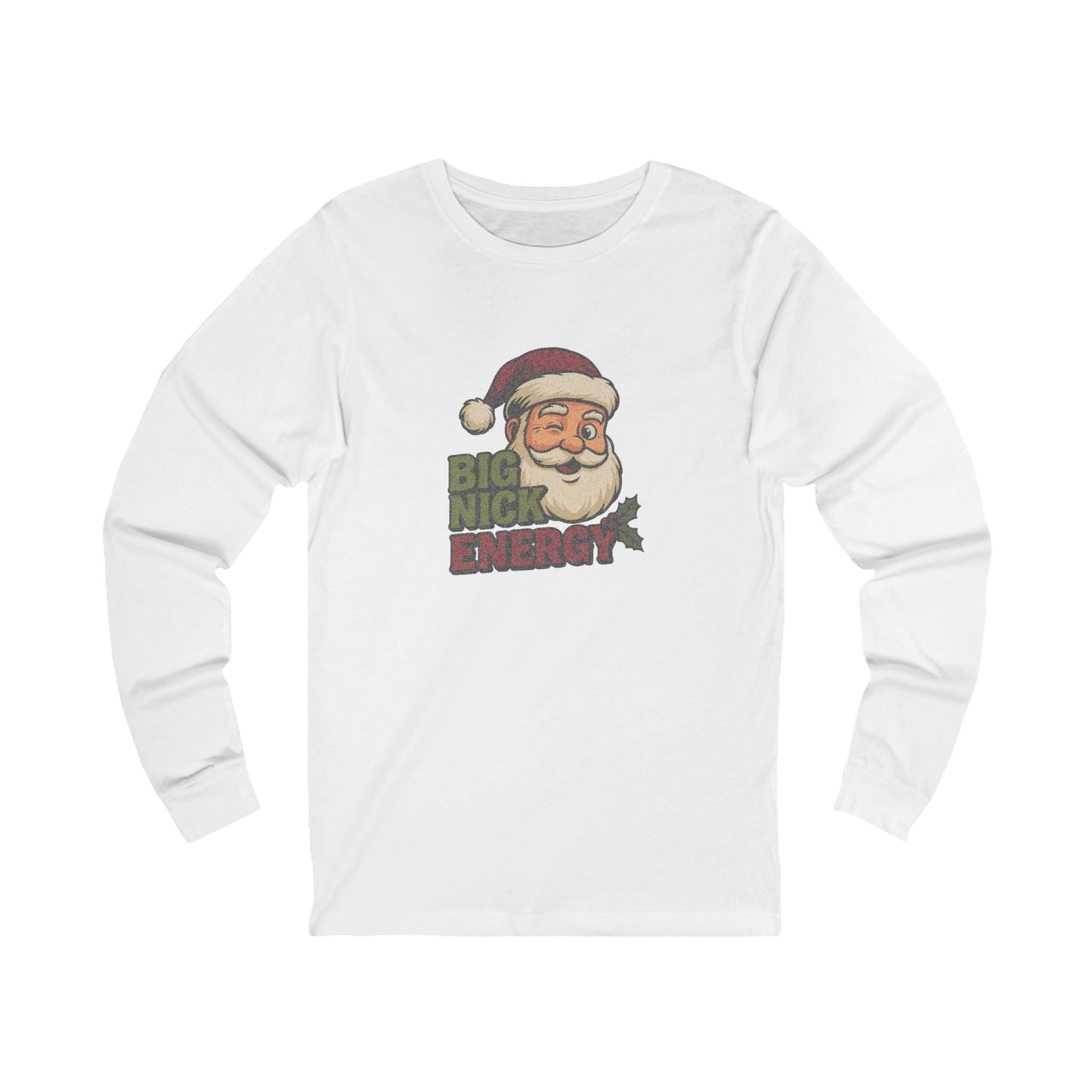 Big Nick Energy — Retro Santa Christmas Long Sleeve (Light)