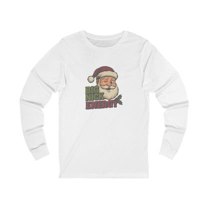 Big Nick Energy — Retro Santa Christmas Long Sleeve (Light)