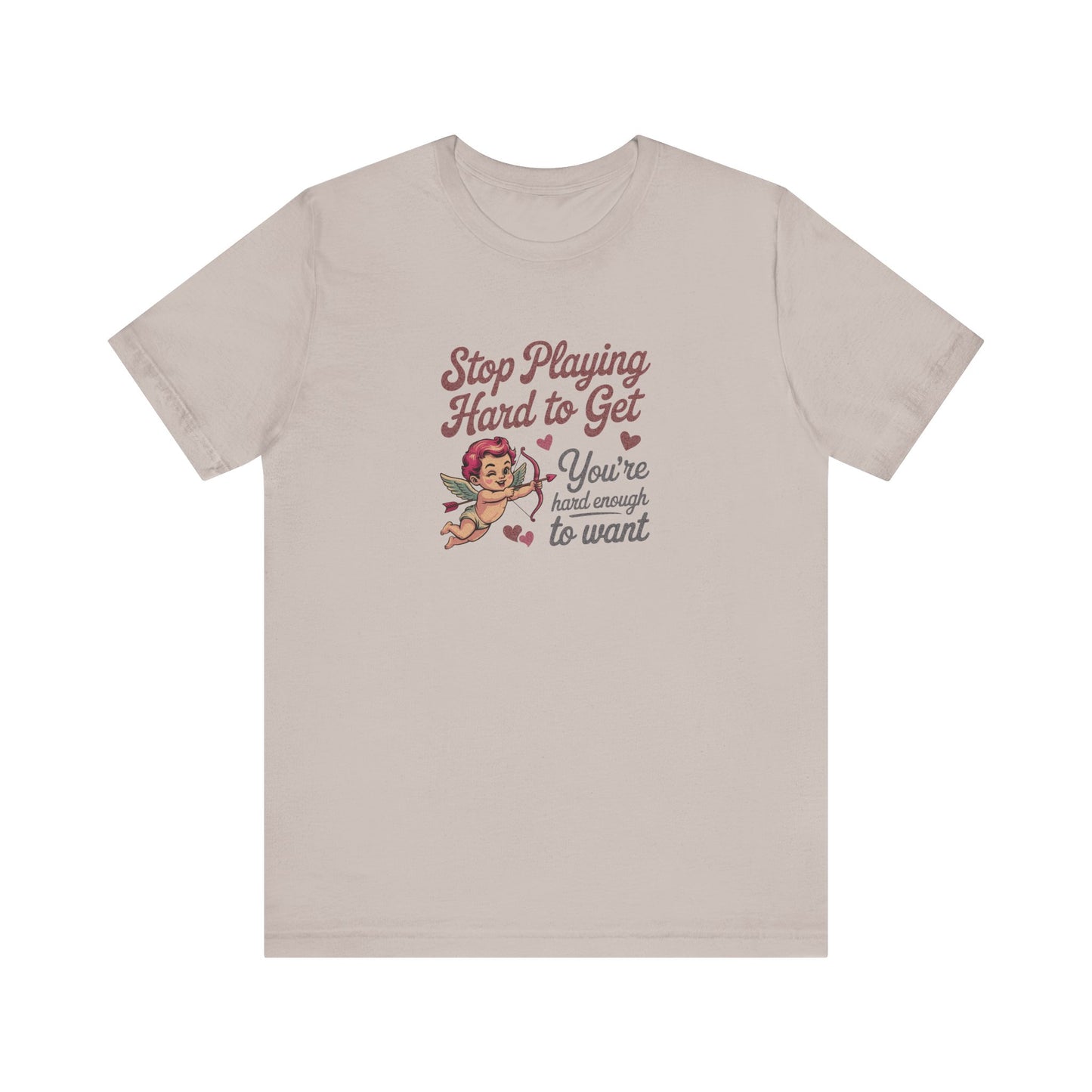 Stop Playing Hard to Get — Retro Cupid Tee (Light)