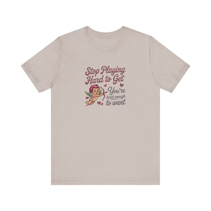 Stop Playing Hard to Get — Retro Cupid Tee (Light)