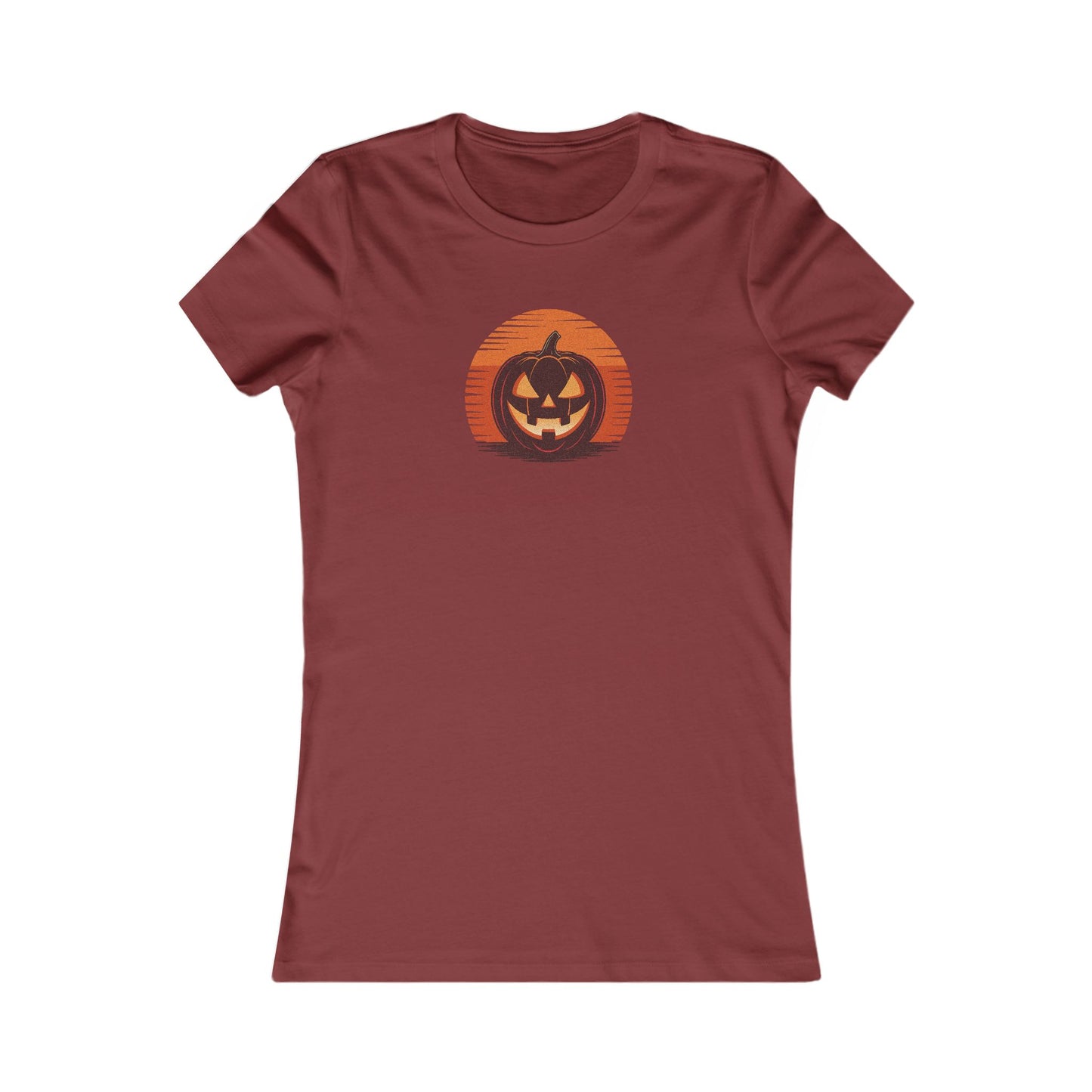 Retro Jack: Sliced Sunset — Halloween Sunset Women's Tee (Dark)