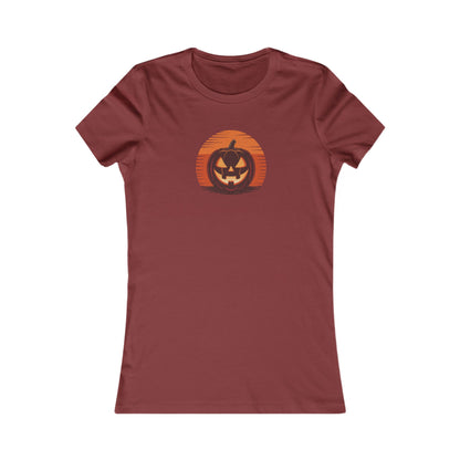 Retro Jack: Sliced Sunset — Halloween Sunset Women's Tee (Dark)