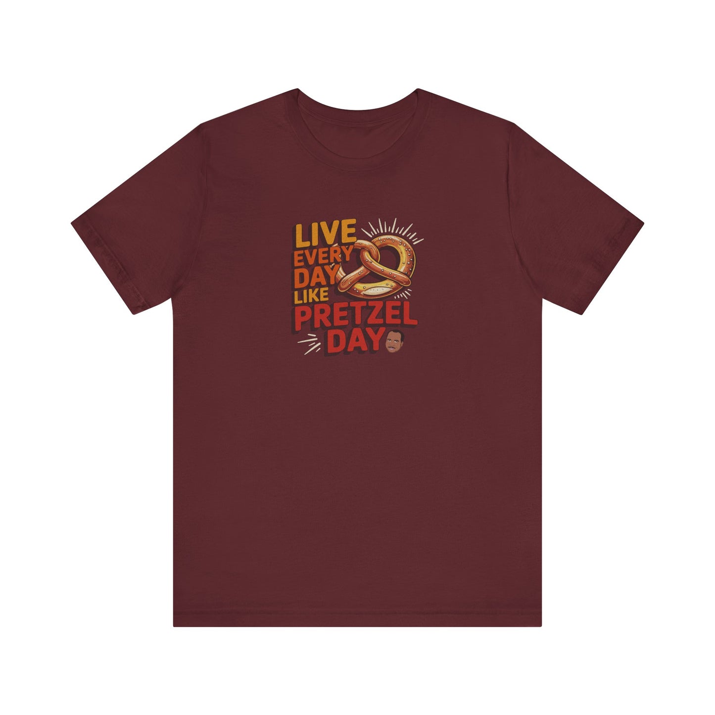 Live Every Day Like Pretzel Day — Stanley Hudson Retro Tee (Dark)