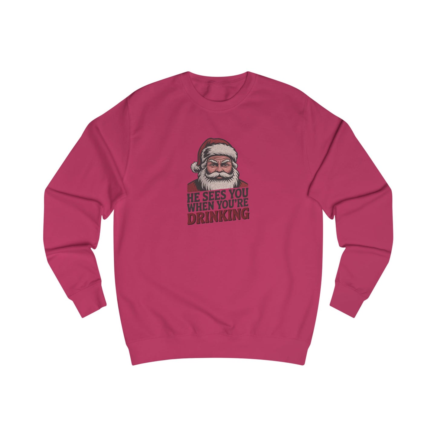 He Sees You When You're Drinking — Judgmental Santa Sweatshirt (Light)