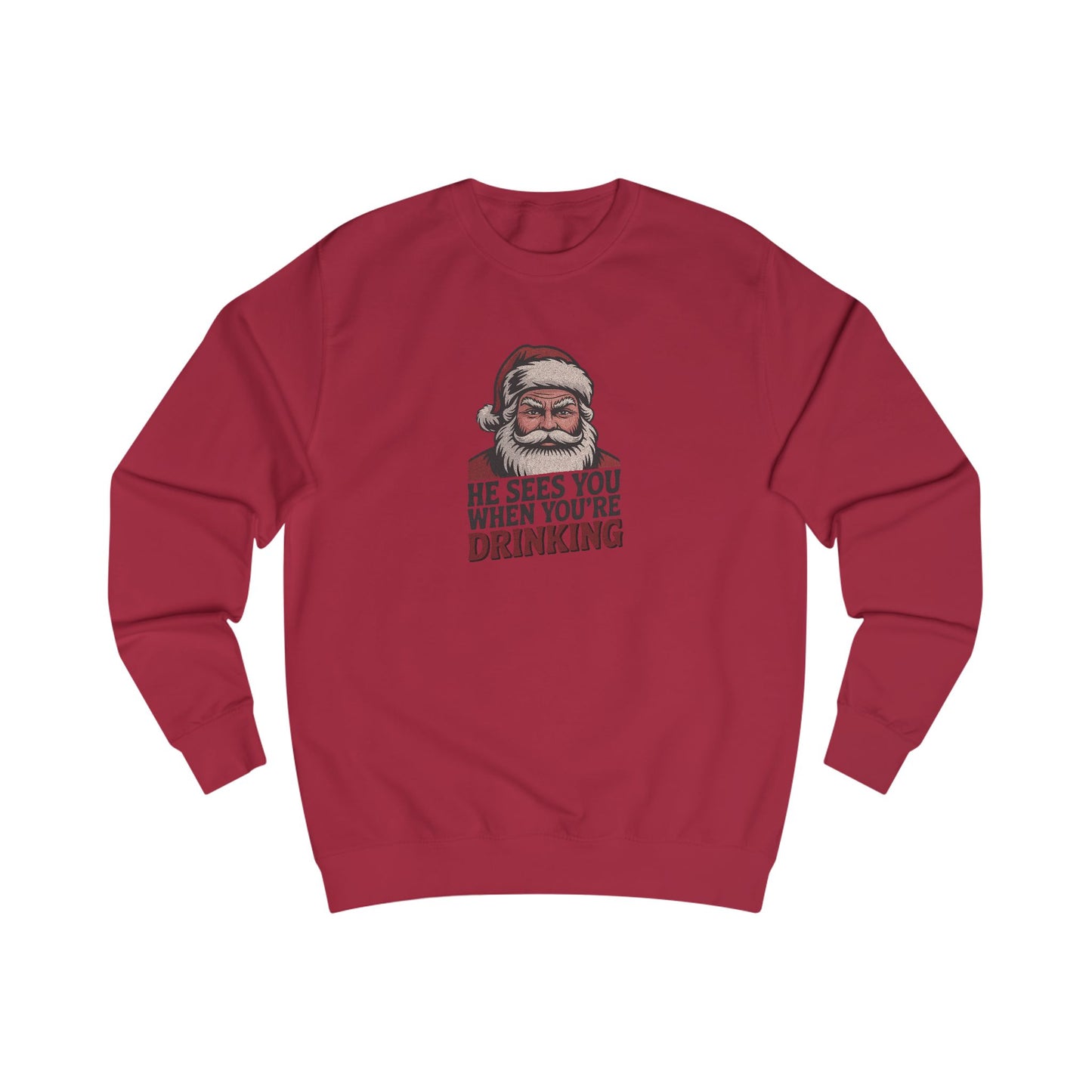 He Sees You When You're Drinking — Judgmental Santa Sweatshirt (Light)