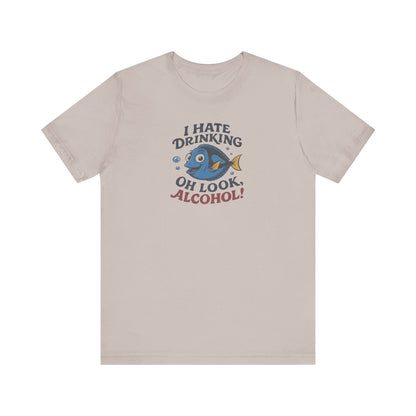 I Hate Drinking (Oh Look, Alcohol!) — Forgetful Fish Retro Tee (Light)
