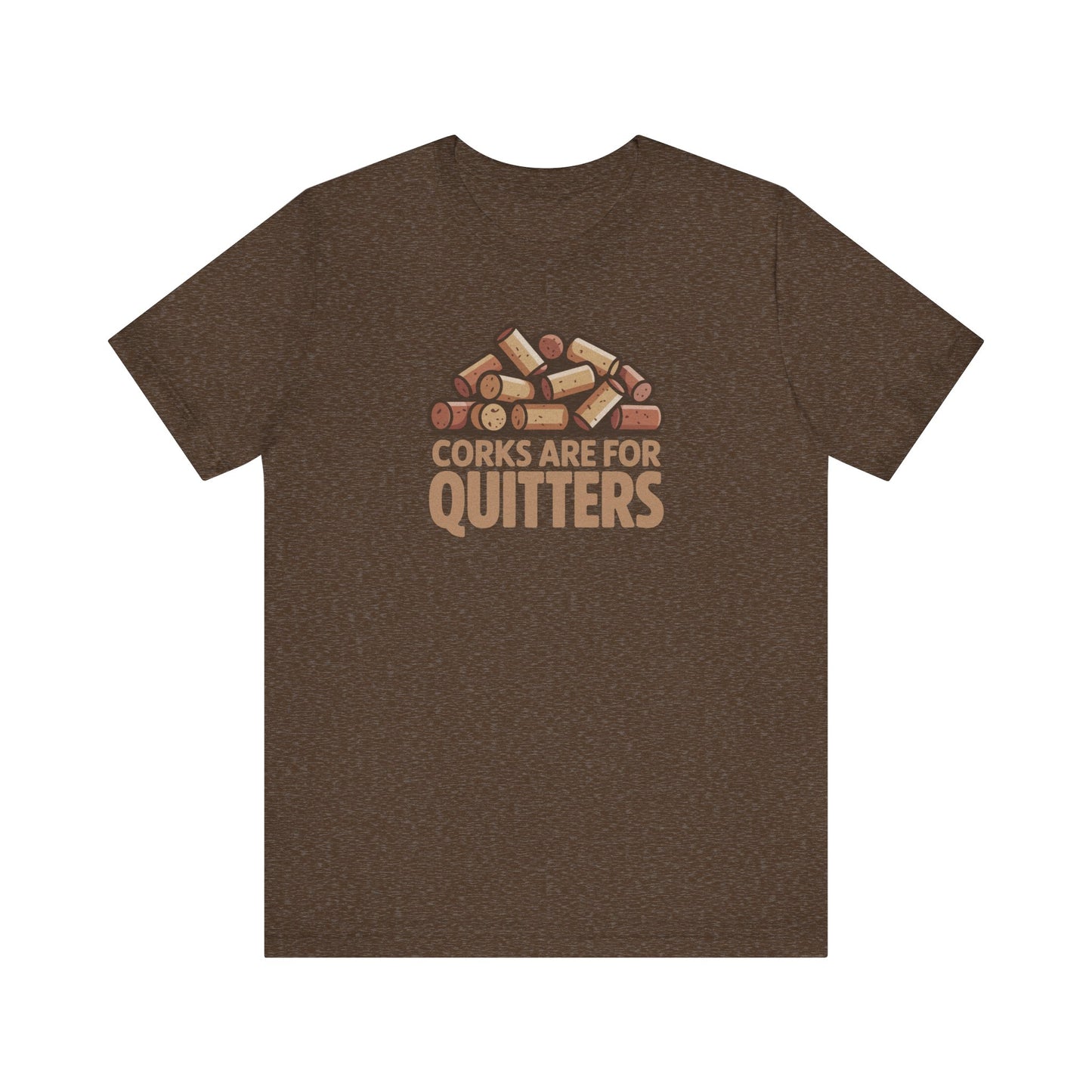 Corks Are For Quitters – Wine Lover Retro Tee (Dark)