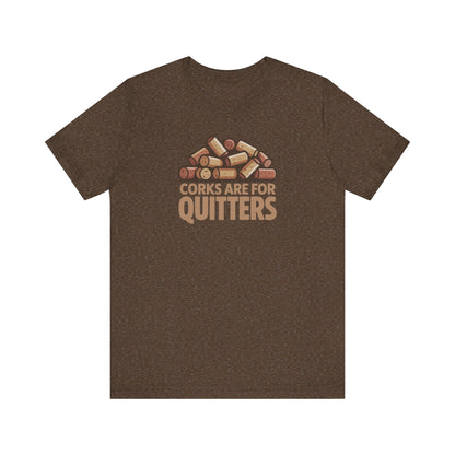 Corks Are For Quitters – Wine Lover Retro Tee (Dark)