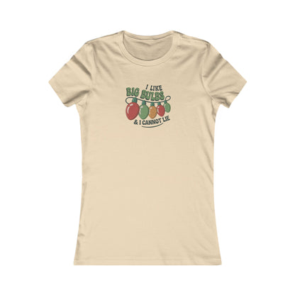 I Like Big Bulbs and I Cannot Lie — Christmas Lights Retro Women's Tee (Light)