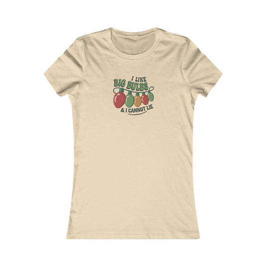 I Like Big Bulbs and I Cannot Lie — Christmas Lights Retro Women's Tee (Light)