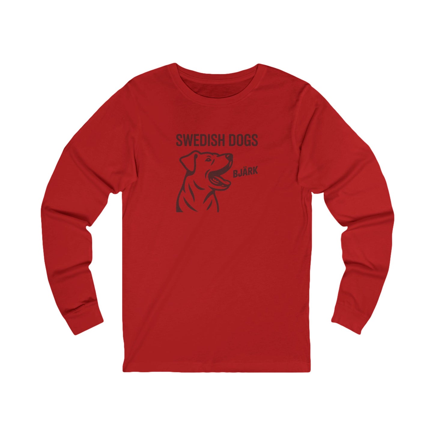 His Bjärk Is Worse Than His Bite – Minimalist Dog Pun Retro Long Sleeve (Light)