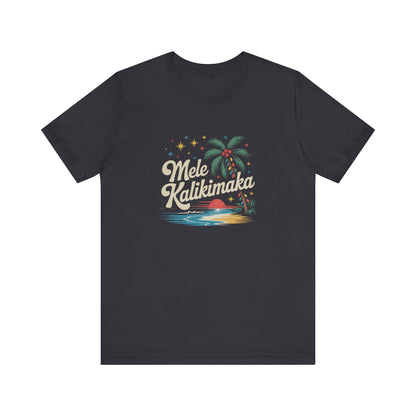 Mele Kalikimaka — Retro Hawaiian Christmas Tee (Dark)