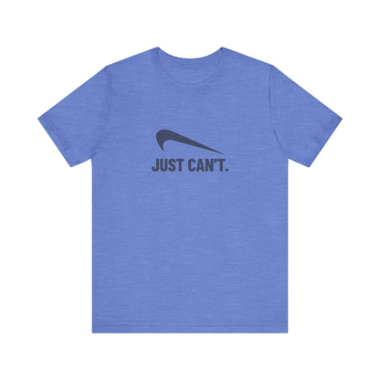Just Can’t Athletic Parody — Retro Workout Tee (Light)