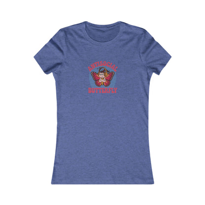 Antisocial Butterfly (Female) — Retro Workout Women's Tee (Dark)