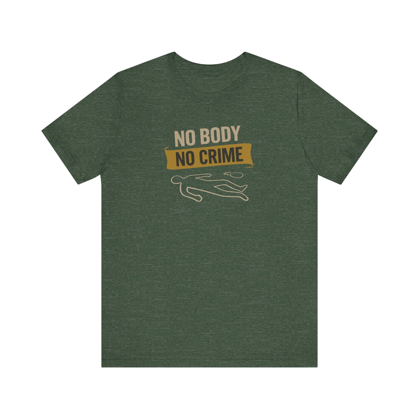 No Body, No Crime — Psych Crime Scene Retro Tee (Dark)