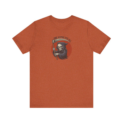 One Scythe Fits All — Grim Reaper Retro Tee (Light)