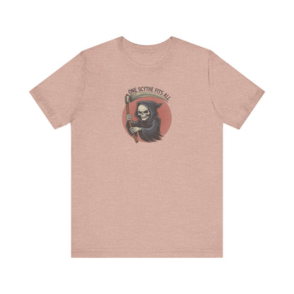 One Scythe Fits All — Grim Reaper Retro Tee (Light)