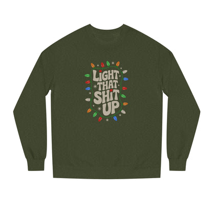 Light That Sh!t Up — Retro Christmas Lights Sweatshirt (Dark)