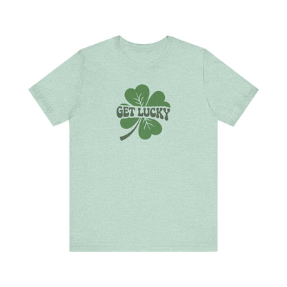 I’m Up All Night to Get Lucky — St. Patrick's Retro Tee (Light)