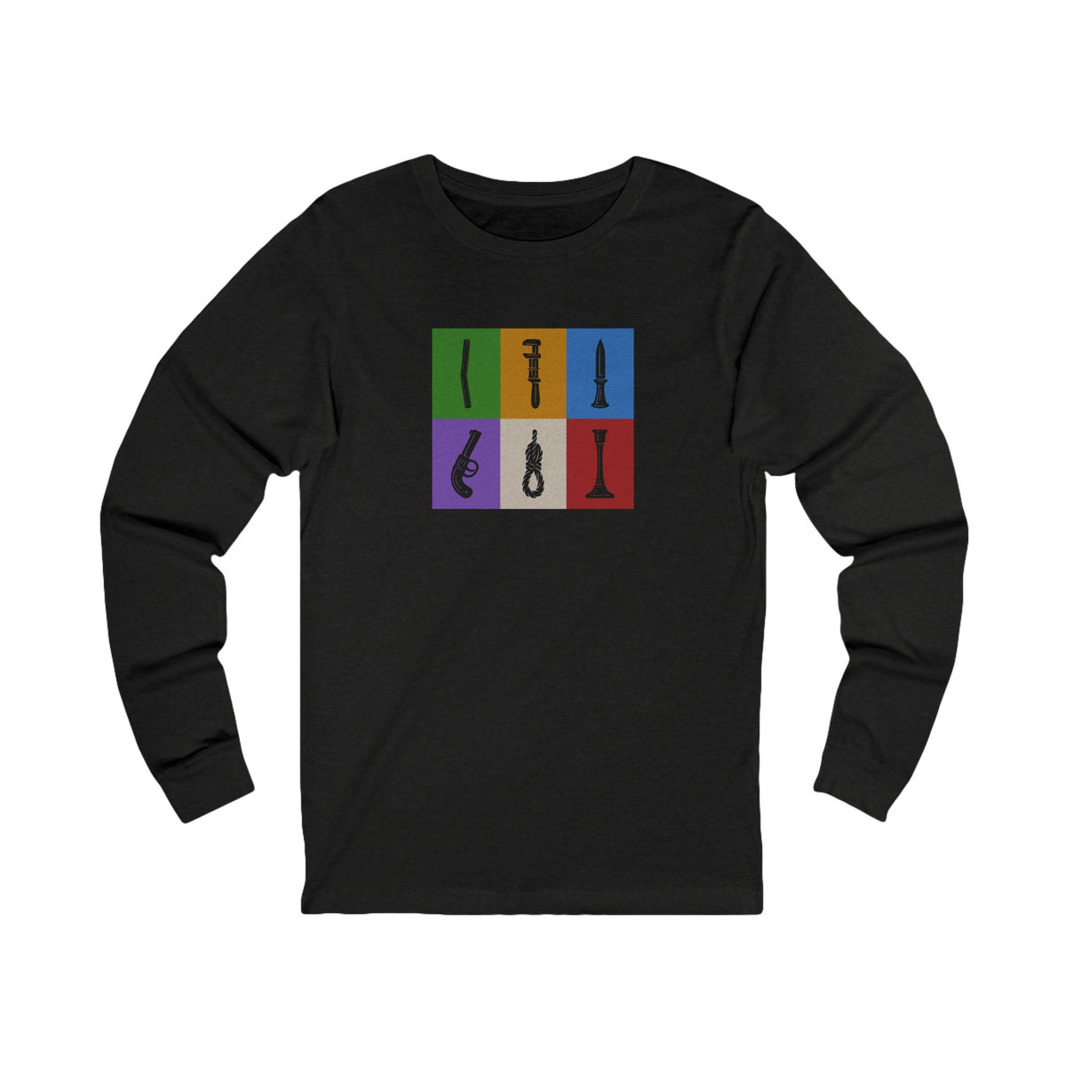 Six Ways Into the Evidence Locker — Clue Retro Long Sleeve (Dark)