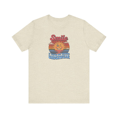 Smile If You’re Not Wearing Underwear — Retro Tee (Light)