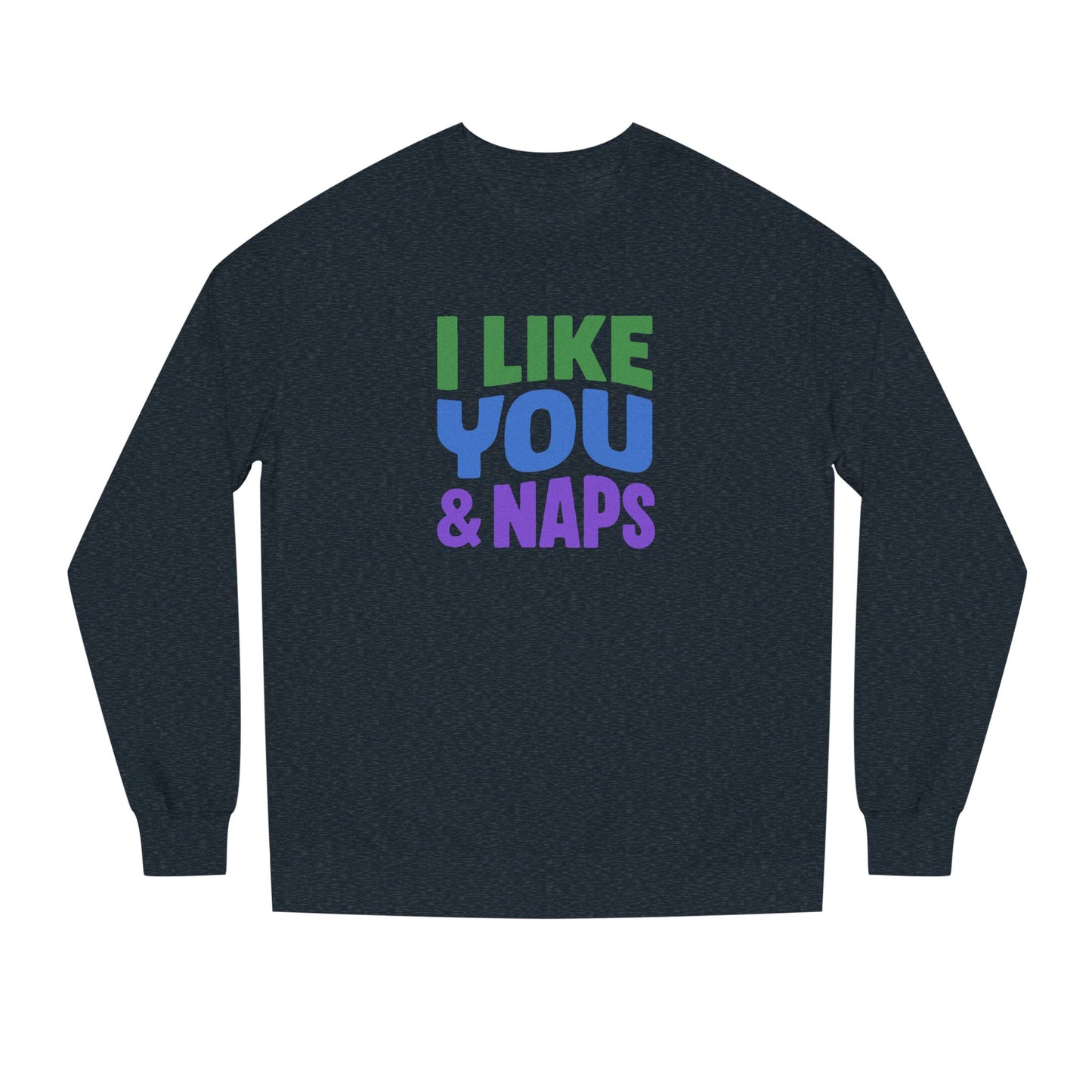 I Like You & Naps (Cool Gradient) — Retro Loungewear Sweatshirt (Dark)