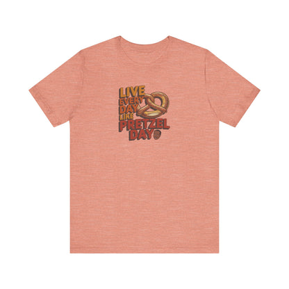 Live Every Day Like Pretzel Day — Stanley Hudson Retro Tee (Light)