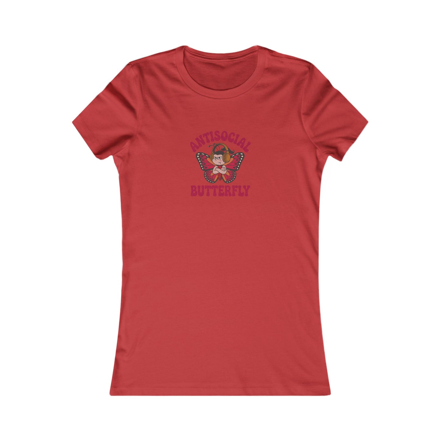 Antisocial Butterfly (Female) — Retro Workout Women's Tee (Light)