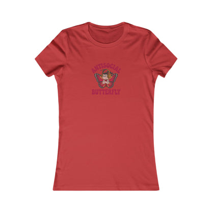 Antisocial Butterfly (Female) — Retro Workout Women's Tee (Light)