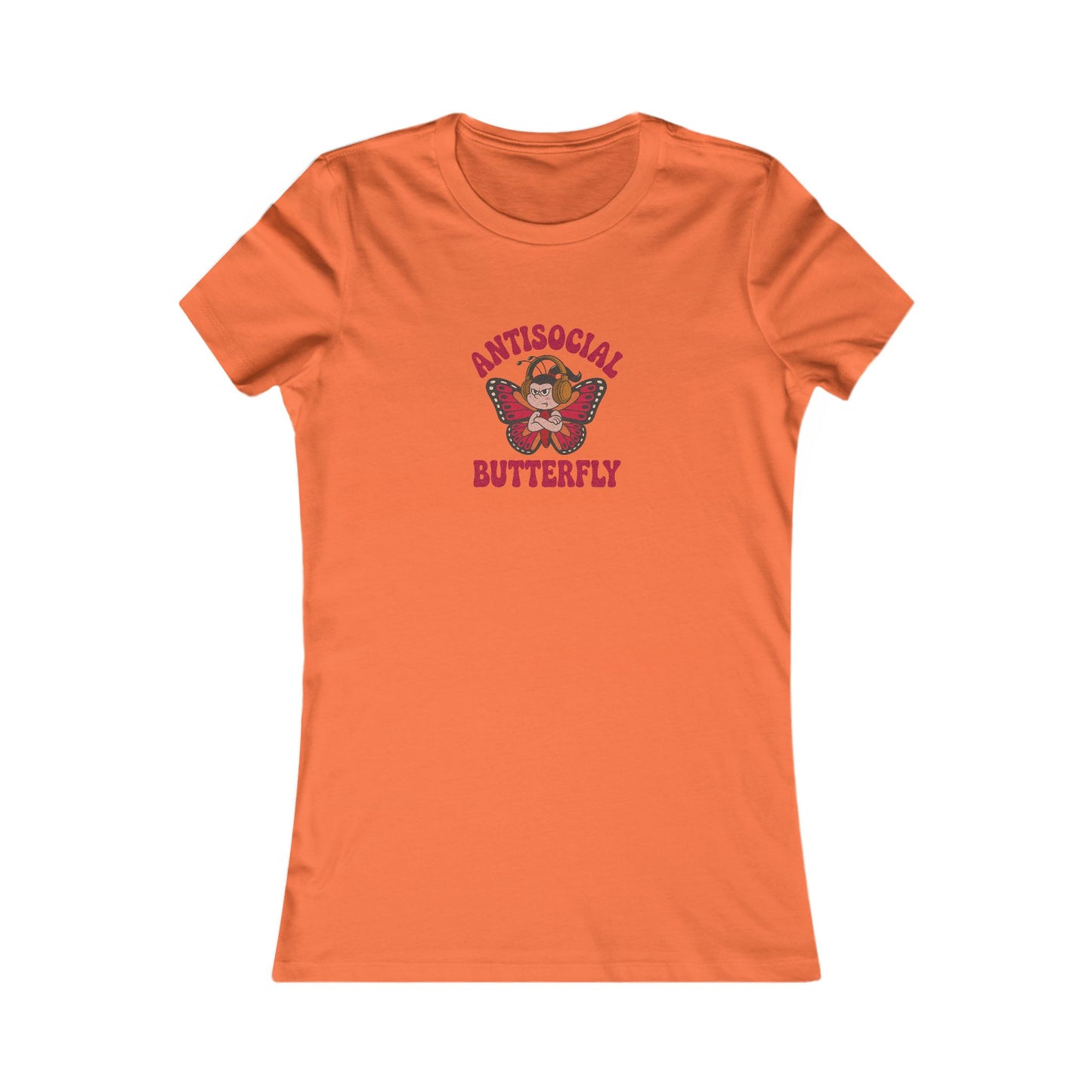 Antisocial Butterfly (Female) — Retro Workout Women's Tee (Light)
