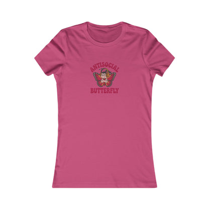 Antisocial Butterfly (Female) — Retro Workout Women's Tee (Light)