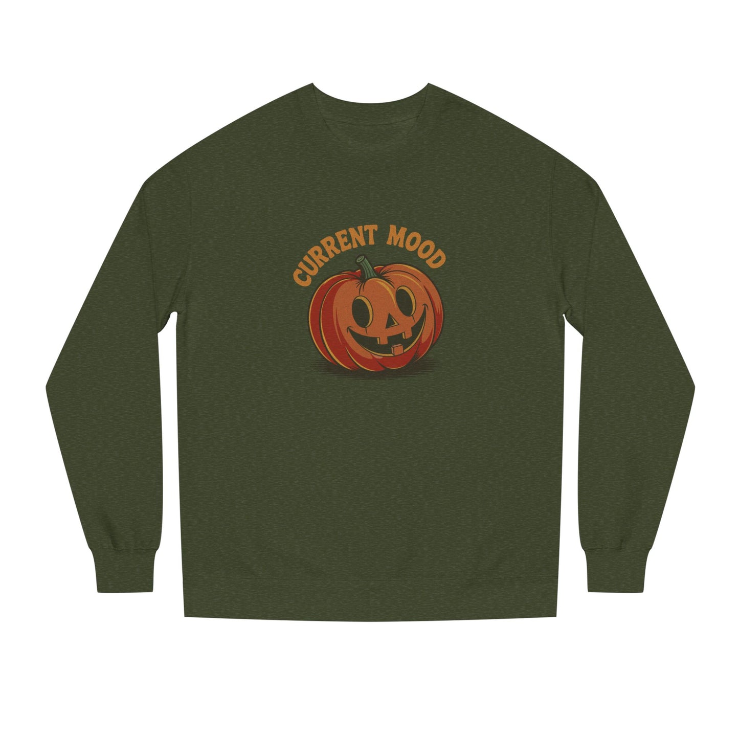 Current Mood (Cute Pumpkin) — Retro Halloween Sweatshirt (Dark)