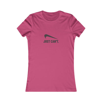 Just Can’t Athletic Parody — Retro Workout Women's Tee (Light)