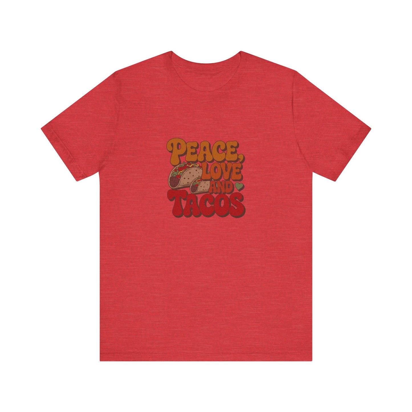 Peace, Love, and Tacos — Retro Foodie Tee (Light)