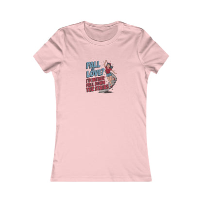 Fall in Love? I'd Rather Fall Down the Stairs — Retro Women's Tee (Light)