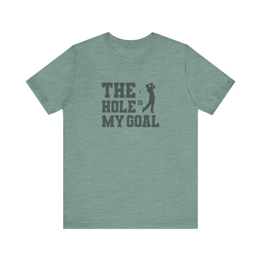 The Hole Is My Goal — Golf Silhouette Retro Tee (Light)