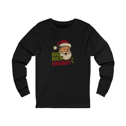 Big Nick Energy — Retro Santa Christmas Long Sleeve (Dark)