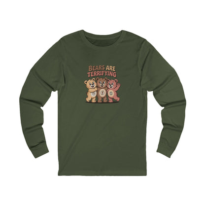 Bears Are Terrifying (Cute Edition) — Retro Long Sleeve (Dark)
