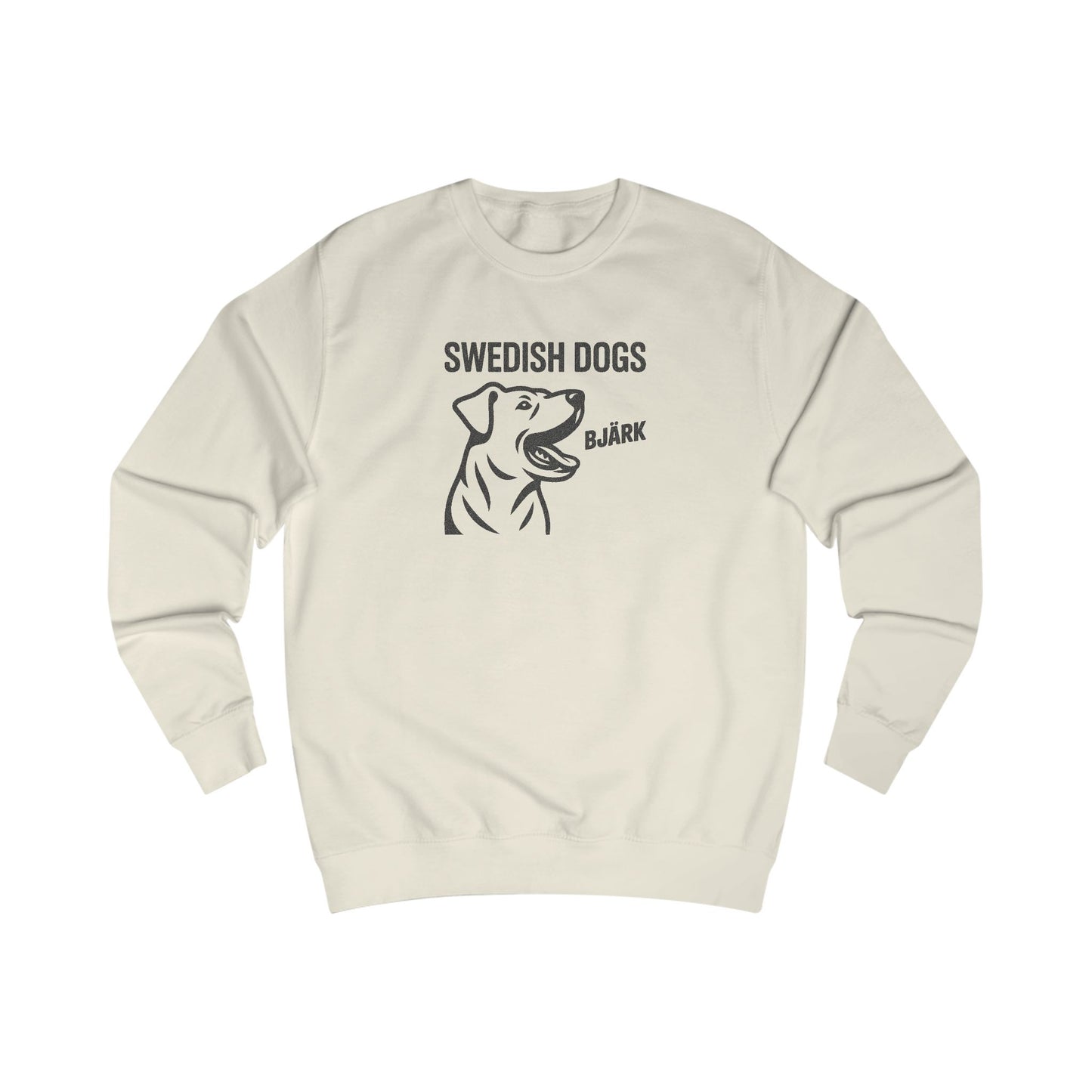 His Bjärk Is Worse Than His Bite – Minimalist Dog Pun Retro Sweatshirt (Light)