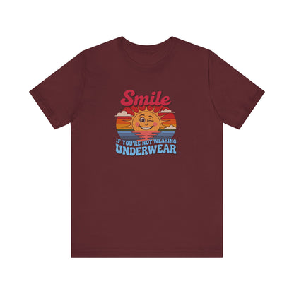 Smile If You’re Not Wearing Underwear — Retro Tee (Dark)